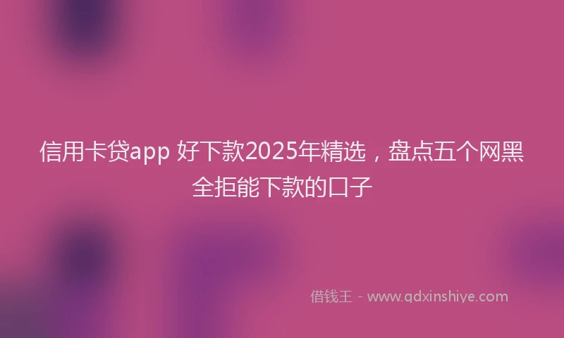信用卡贷app 好下款2025年精选，盘点五个网黑全拒能下款的口子