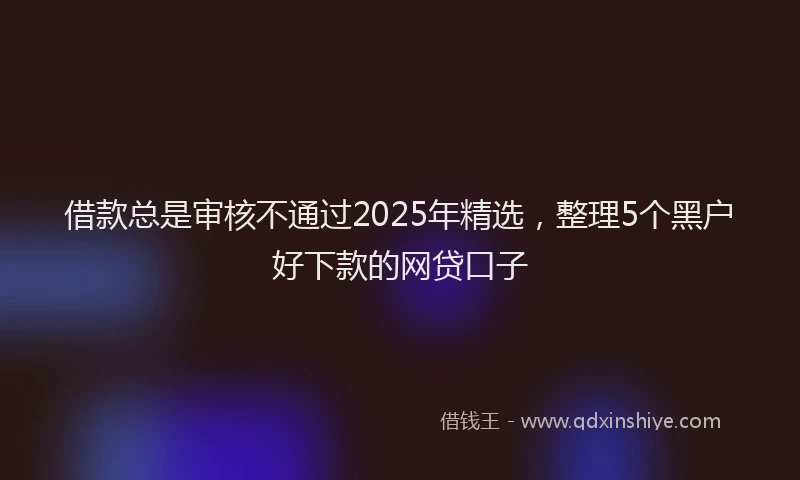 借款总是审核不通过2025年精选，整理5个黑户好下款的网贷口子