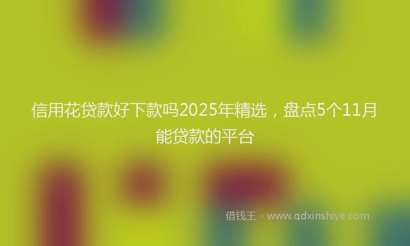 信用花贷款好下款吗2025年精选，盘点5个11月能贷款的平台