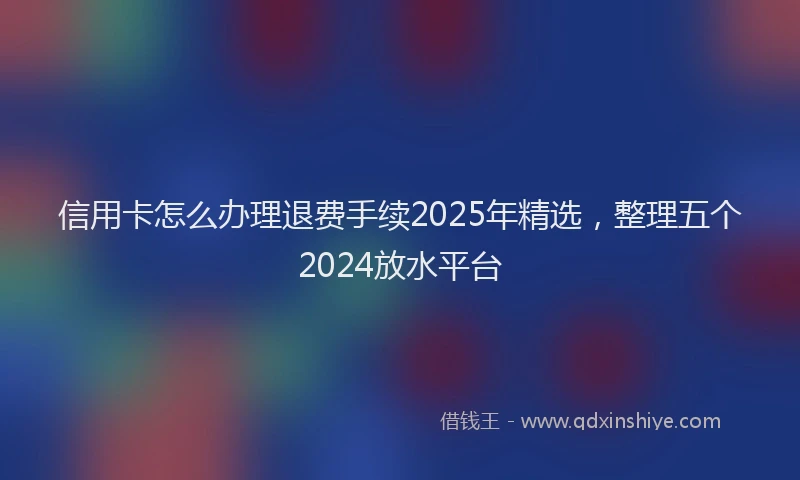 信用卡怎么办理退费手续2025年精选，整理五个2024放水平台