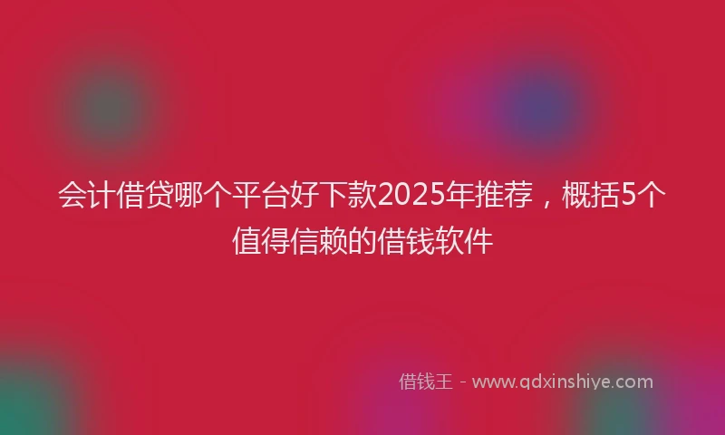 会计借贷哪个平台好下款2025年推荐，概括5个值得信赖的借钱软件