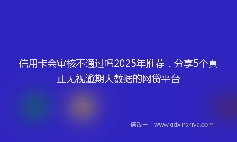 信用卡会审核不通过吗2025年推荐，分享5个真正无视逾期大数据的网贷平台