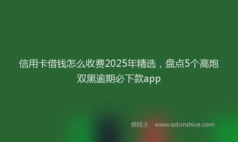 信用卡借钱怎么收费2025年精选，盘点5个高炮双黑逾期必下款app