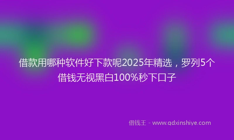 借款用哪种软件好下款呢2025年精选，罗列5个借钱无视黑白100%秒下口子