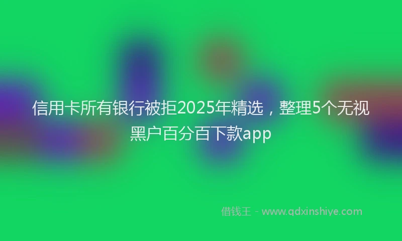 信用卡所有银行被拒2025年精选，整理5个无视黑户百分百下款app