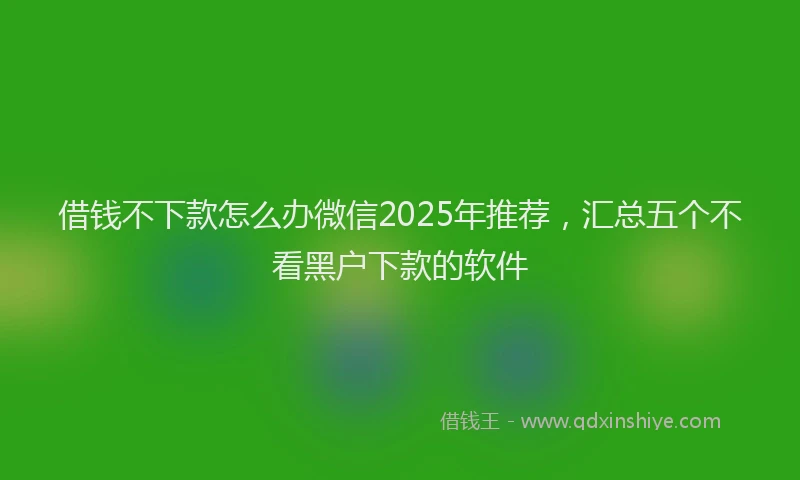 借钱不下款怎么办微信2025年推荐，汇总五个不看黑户下款的软件