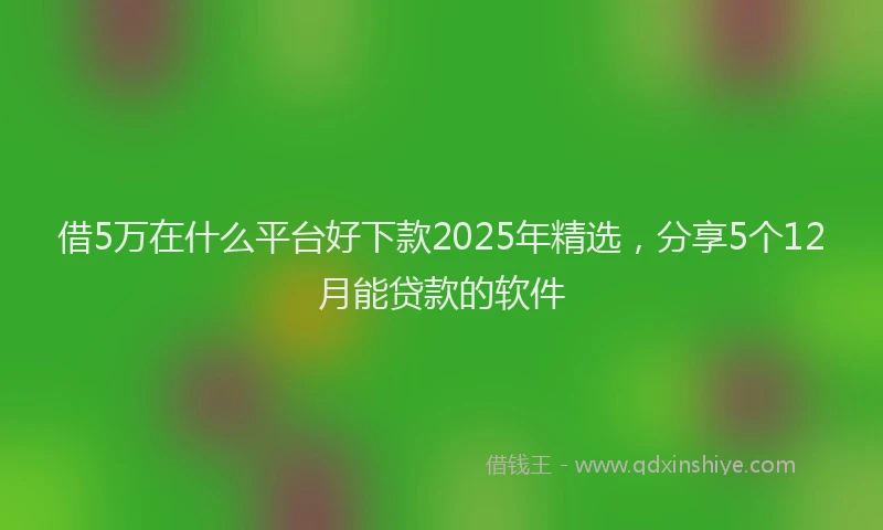 借5万在什么平台好下款2025年精选，分享5个12月能贷款的软件