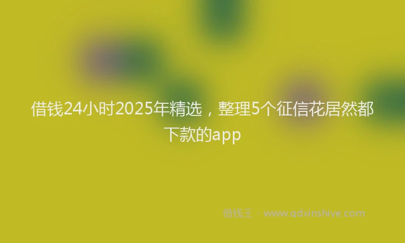借钱24小时2025年精选，整理5个征信花居然都下款的app