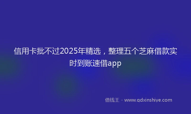 信用卡批不过2025年精选，整理五个芝麻借款实时到账速借app