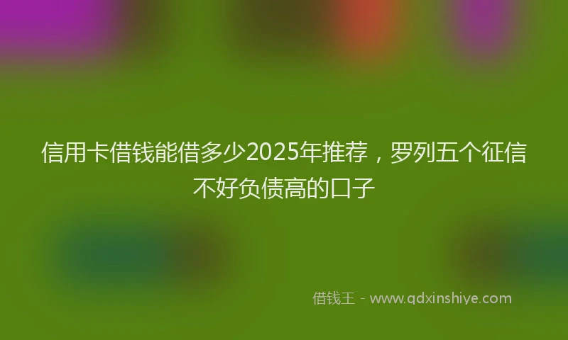 信用卡借钱能借多少2025年推荐，罗列五个征信不好负债高的口子