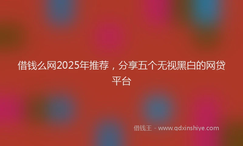 借钱么网2025年推荐，分享五个无视黑白的网贷平台