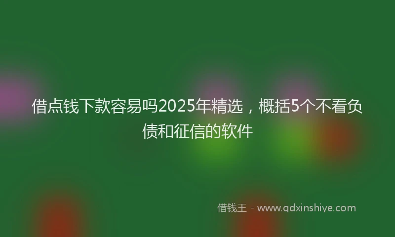 借点钱下款容易吗2025年精选，概括5个不看负债和征信的软件