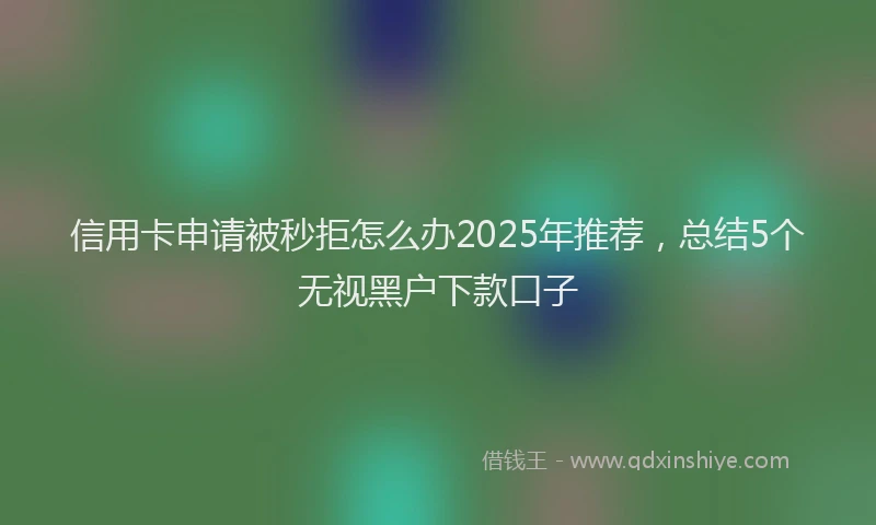信用卡申请被秒拒怎么办2025年推荐，总结5个无视黑户下款口子
