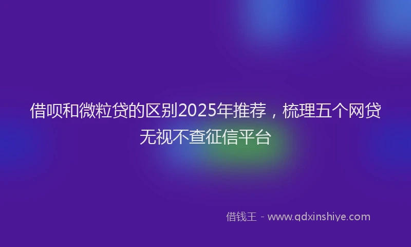 借呗和微粒贷的区别2025年推荐，梳理五个网贷无视不查征信平台