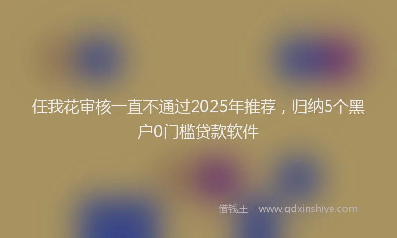 任我花审核一直不通过2025年推荐，归纳5个黑户0门槛贷款软件