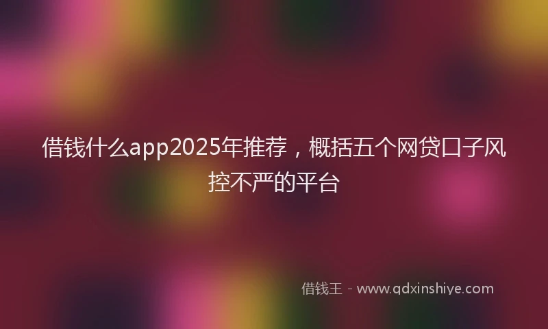 借钱什么app2025年推荐，概括五个网贷口子风控不严的平台