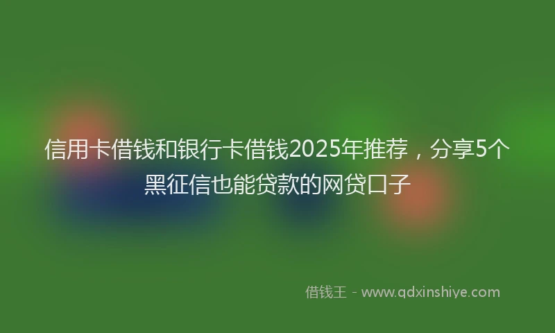 信用卡借钱和银行卡借钱2025年推荐，分享5个黑征信也能贷款的网贷口子