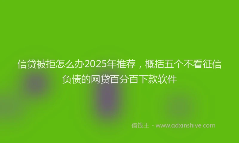 信贷被拒怎么办2025年推荐，概括五个不看征信负债的网贷百分百下款软件