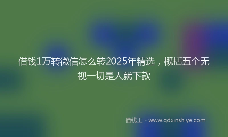 借钱1万转微信怎么转2025年精选，概括五个无视一切是人就下款