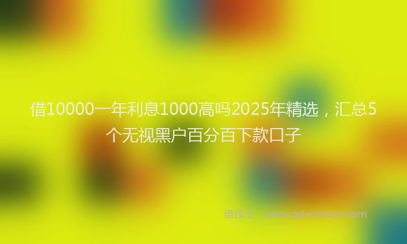 借10000一年利息1000高吗2025年精选，汇总5个无视黑户百分百下款口子