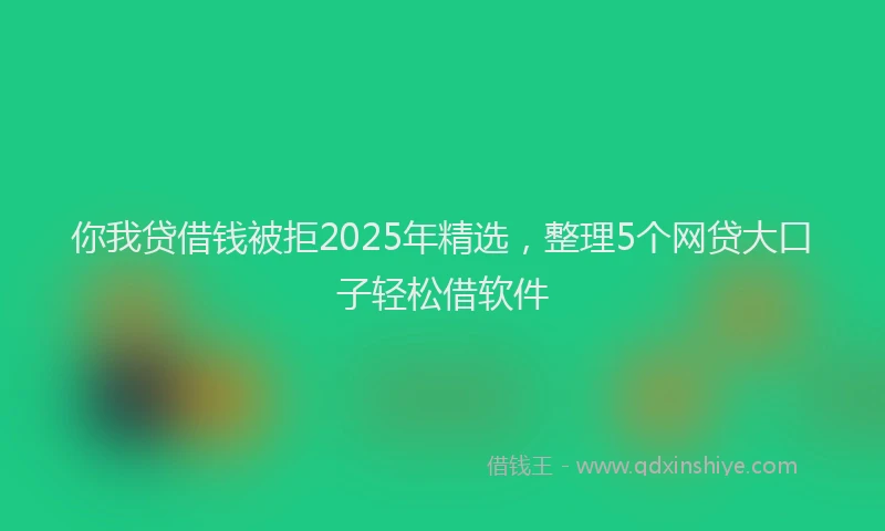 你我贷借钱被拒2025年精选，整理5个网贷大口子轻松借软件