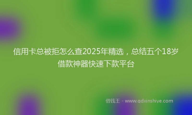信用卡总被拒怎么查2025年精选，总结五个18岁借款神器快速下款平台