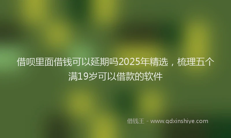 借呗里面借钱可以延期吗2025年精选，梳理五个满19岁可以借款的软件