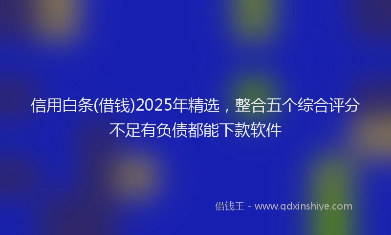 信用白条(借钱)2025年精选，整合五个综合评分不足有负债都能下款软件