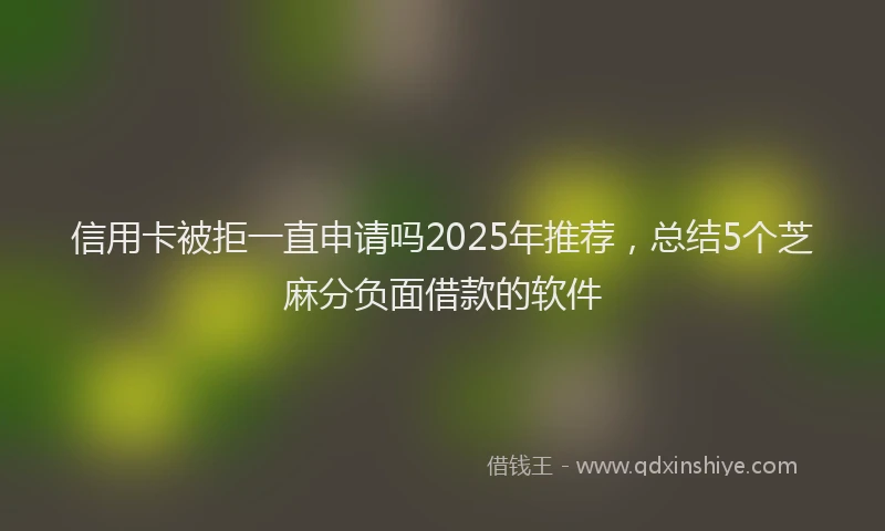 信用卡被拒一直申请吗2025年推荐，总结5个芝麻分负面借款的软件