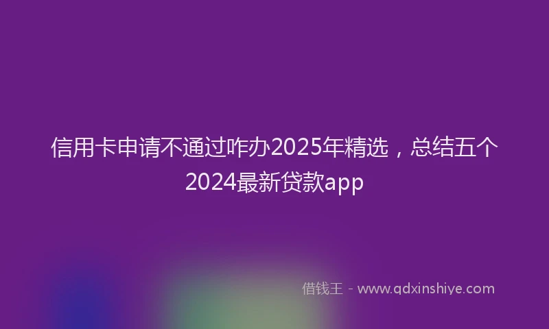 信用卡申请不通过咋办2025年精选，总结五个2024最新贷款app