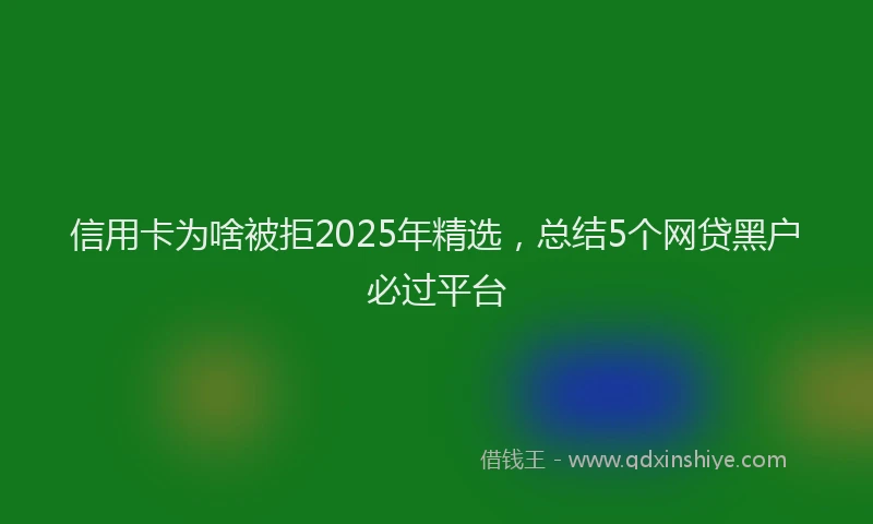 信用卡为啥被拒2025年精选，总结5个网贷黑户必过平台