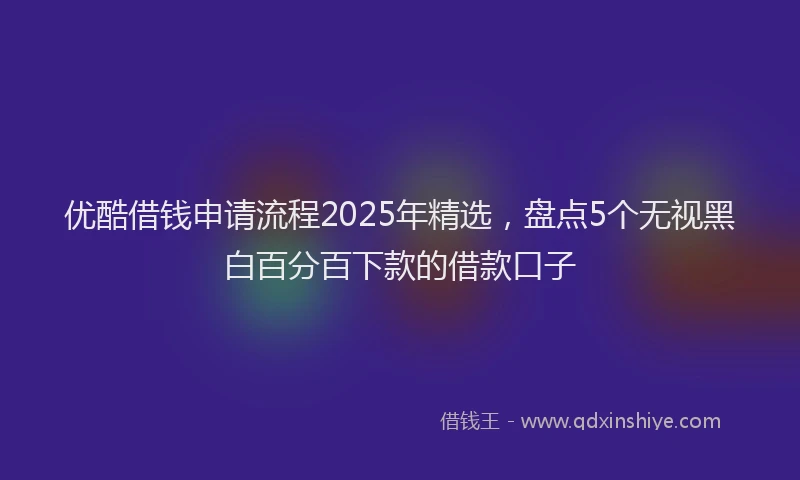 优酷借钱申请流程2025年精选，盘点5个无视黑白百分百下款的借款口子