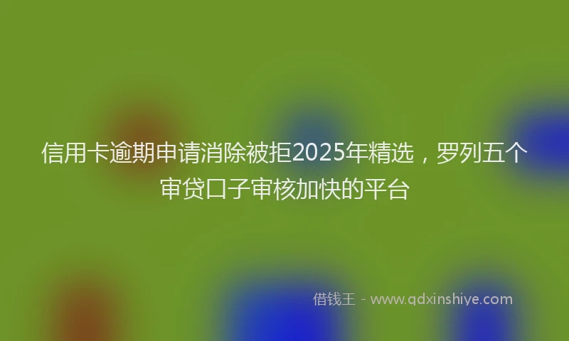 信用卡逾期申请消除被拒2025年精选，罗列五个审贷口子审核加快的平台