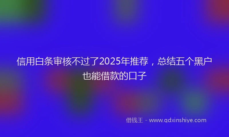 信用白条审核不过了2025年推荐，总结五个黑户也能借款的口子