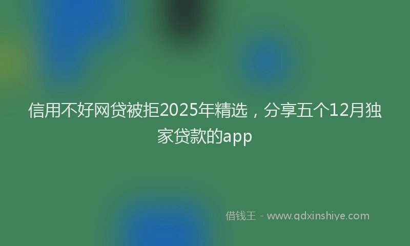 信用不好网贷被拒2025年精选，分享五个12月独家贷款的app