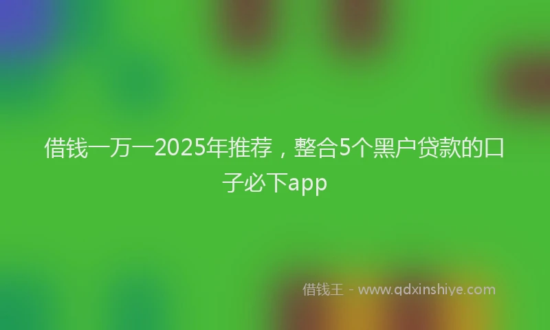 借钱一万一2025年推荐，整合5个黑户贷款的口子必下app