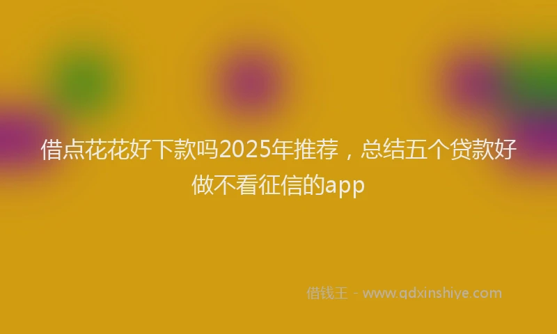 借点花花好下款吗2025年推荐，总结五个贷款好做不看征信的app