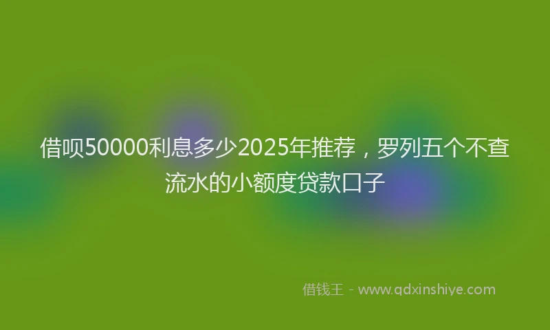 借呗50000利息多少2025年推荐，罗列五个不查流水的小额度贷款口子