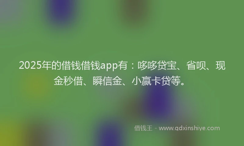 2025年的借钱借钱app有：哆哆贷宝、省呗、现金秒借、瞬信金、小赢卡贷等。