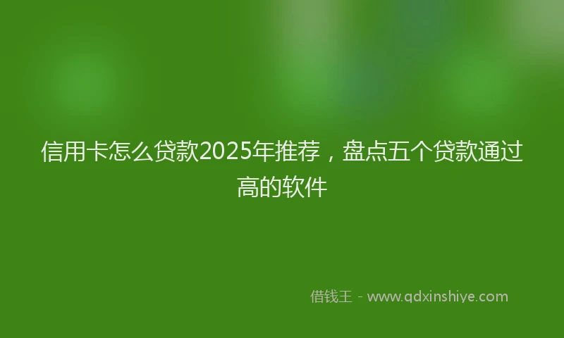 信用卡怎么贷款2025年推荐，盘点五个贷款通过高的软件