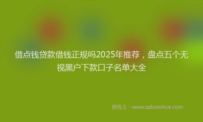 借点钱贷款借钱正规吗2025年推荐，盘点五个无视黑户下款口子名单大全