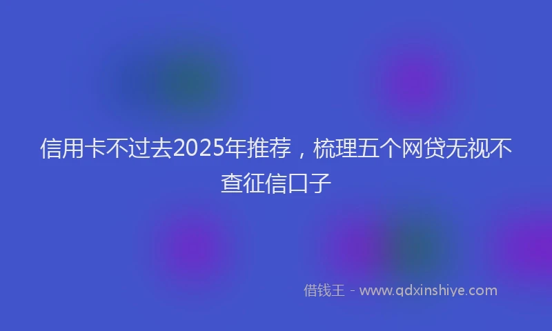 信用卡不过去2025年推荐，梳理五个网贷无视不查征信口子
