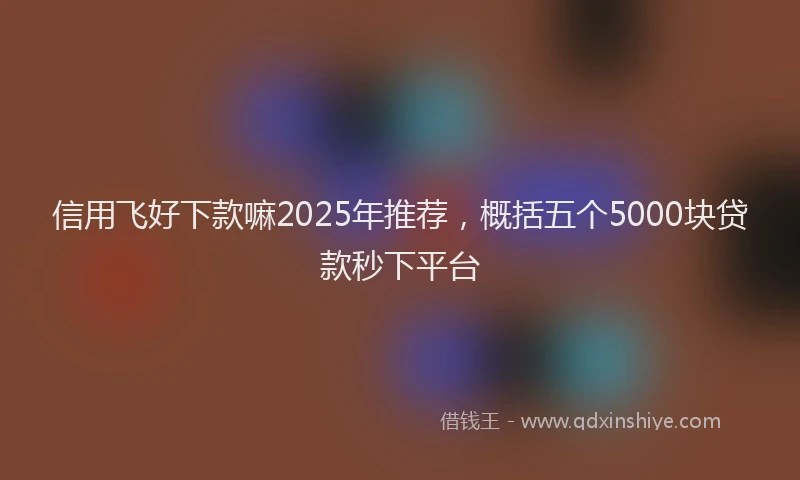 信用飞好下款嘛2025年推荐，概括五个5000块贷款秒下平台