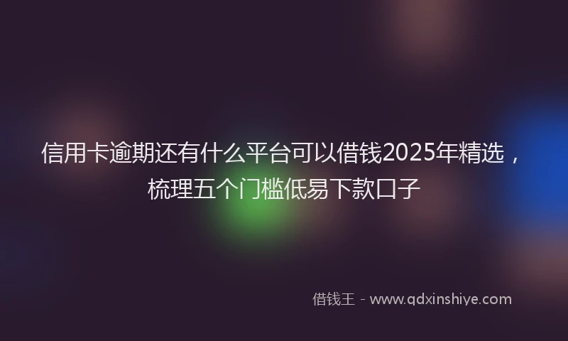 信用卡逾期还有什么平台可以借钱2025年精选，梳理五个门槛低易下款口子