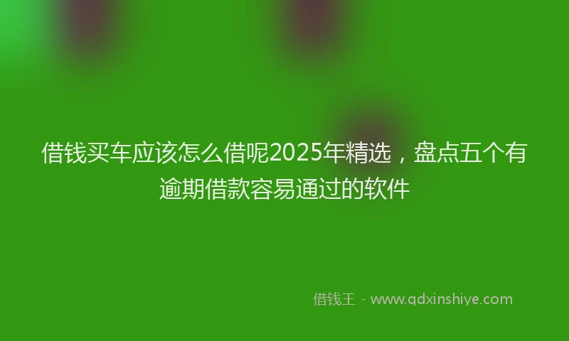 借钱买车应该怎么借呢2025年精选，盘点五个有逾期借款容易通过的软件