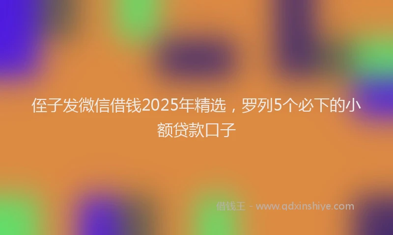 侄子发微信借钱2025年精选，罗列5个必下的小额贷款口子