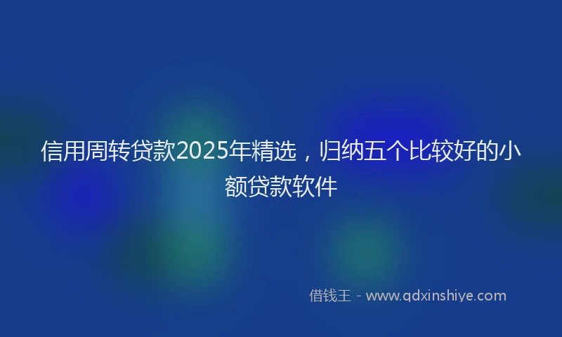 信用周转贷款2025年精选，归纳五个比较好的小额贷款软件
