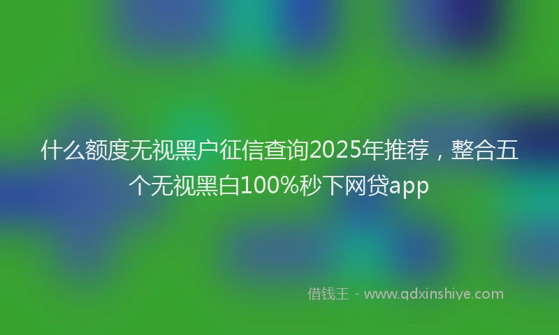 什么额度无视黑户征信查询2025年推荐，整合五个无视黑白100%秒下网贷app