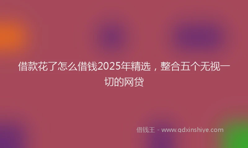 借款花了怎么借钱2025年精选，整合五个无视一切的网贷