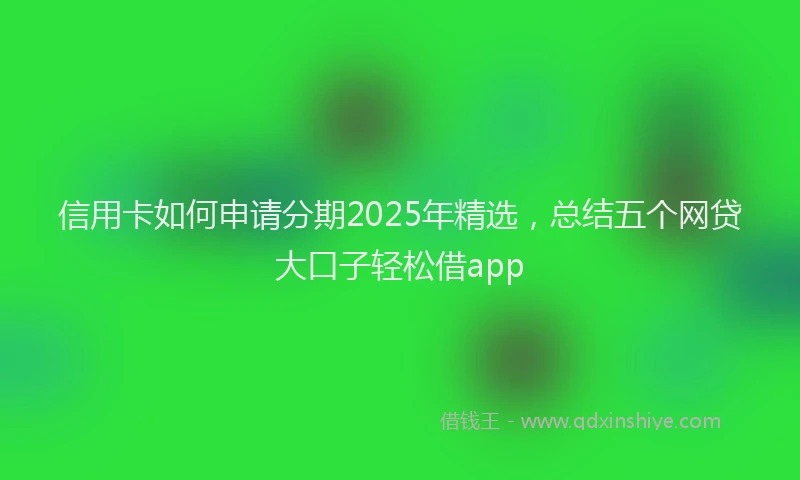 信用卡如何申请分期2025年精选，总结五个网贷大口子轻松借app